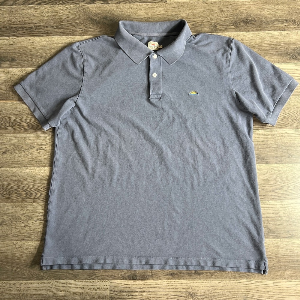 Faherty Polo Shirt Mens XL Blue Collared Short Sleeve Stretch‎ Preppy Golf